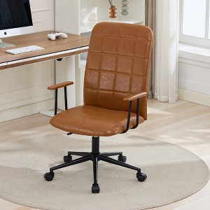 TopComfy Task and Office Chairs High Backrest Armrests Soft Foam 360 Swivel Adjustable Gaslift For Home Office Gaming, Brown, 29.52"*10.62"*22.83" - 1 of 4
