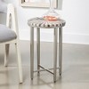 Coast to Coast Accents Hannibal Modern Iron Round Accent Table 14" for Silver Gray Pinwheel Tabletop for Living Room Bedroom Bedside Entryway Office - 2 of 4