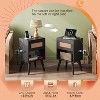 GALAXHERO Rattan Nightstand with Charger Station, Small Drawer Storage Shelf Mid-Century Side Table for Bedroom, Compact Size - 4 of 4