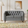 55.5" Diamond-Tufted Loveseat with Button-Tufted Back & Armrests, Tub-Shaped Design with Birch Wood Legs - 3 of 4