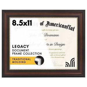 Americanflat Ornate 8.5x11 Diploma Frame in Beaded Mahogany, Certificate Frame with with Shatter-Resistant Glass and Easel for Wall - 1 of 1