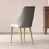 Set of 2 Modern PU Leather Dining Chairs with Metal Legs, Stylish Side Chairs for Kitchen, Dining Room, or Living Room-Panipeachy - 3 of 4