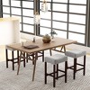 Tangkula Set of 4 Bar Stools Counter Height Saddle Kitchen Chairs w/ Wooden Legs - 3 of 4
