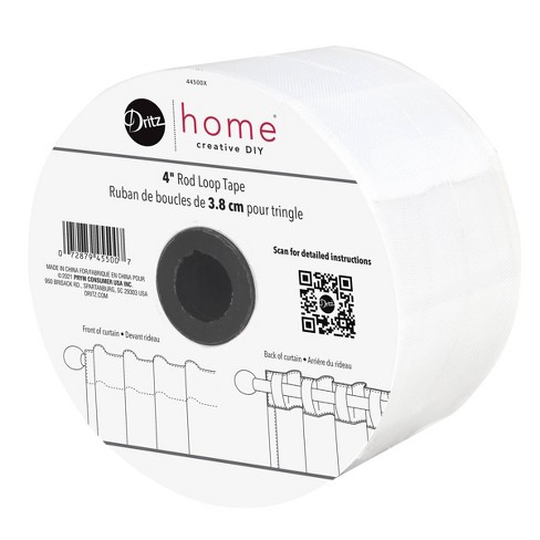 Dritz 4 X 30-yards White Home Woven Rod Loop Tape, Easy-to-use