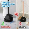 Toilet Plunger with Holder – Bathroom Plunger with Cover, Toilet Bowl Cleaner, Bathroom Accessories, Black, 19 Inch - 2 of 4