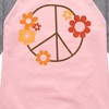 Girls' - Instant Message - Hand Drawn Peace Sign Flowers Shirt Tail Raglan Graphic T-shirt - 2 of 4