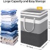 2 Pack Large Laundry Baskets, Waterproof, Freestanding Laundry Hampers, Collapsible Clothes Hamper with Reinforced Handles in College Dorm - 4 of 4