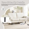 NicBex 56.3 Inch Loveseat,Modern PU Leather/Boucle Loveseat Sofa with Black Wood Legs,2-Seater Small Couch for Living Room,Bedroom - 3 of 4