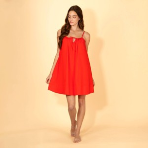 red dress flowy red flowy dress Red Chiffon Summer Long Dress Red / US 12