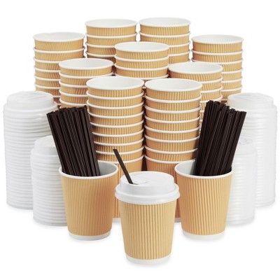 48-pack Blush Pink Insulated Disposable Coffee Cups With Lids And Sleeves,  16oz Paper Hot Cup To Go For Wedding Reception, Girl Baby Shower Party :  Target