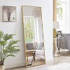 VYNXARIA 57"x20"/64"x25" Arched/Right Angle Full Length Mirror - Gold/Black Aluminum Frame, Freestanding. - 3 of 4