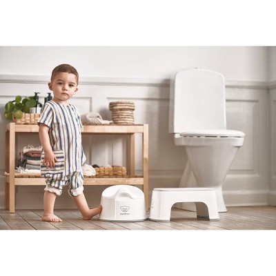 White and Gray Plastic Non-Slip Child Step Stool