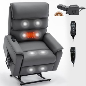 CLIHOME Leatherette Dual Motor Infinite Position Power Lift Recliner Chair with Power-Remote, Heat Massage and Heavy Duty Motion Mechanism - 1 of 4