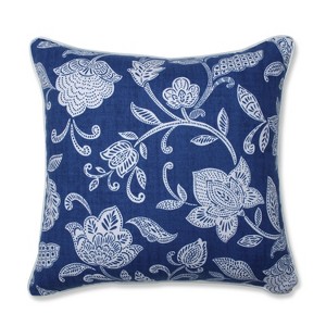 Stencil Vine Ocean Square Throw Pillow - Pillow Perfect, Beige Blue