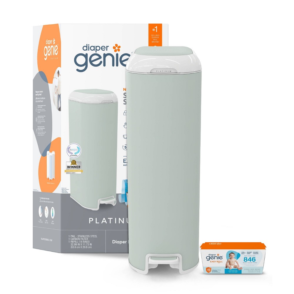 Diaper Genie Platinum Pail - Green