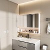 SEVOBAL Bathroom Storage Cabinet Modern Mirror Cabinet with Cosmetic Rack and Hair Dryer Holder for Organized Space, White, 35.43"*27.56"*4.92" - 3 of 4