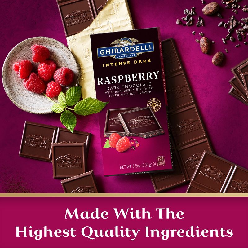 Ghirardelli Intense Dark Chocolate Raspberry Radiance Candy Bar - 3.5oz, 4 of 8