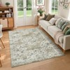 Washable Vintage  Medallion Rug Non Slip Low Pile Rug Soft RetroThrow Floor Cover Foldable Indoor Carpet for Living Room Bedroom Playroom Nursery - 3 of 4