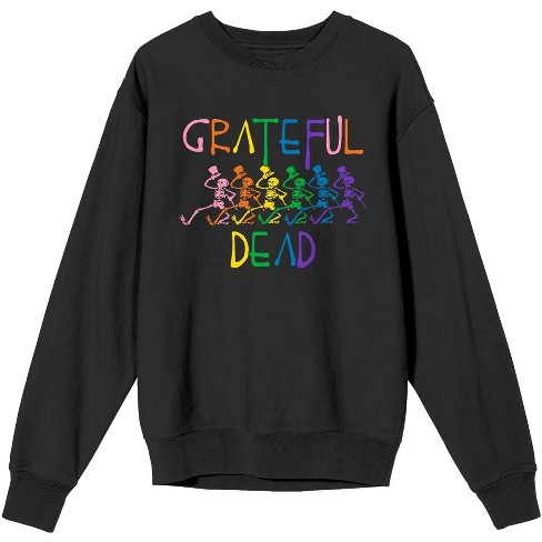 Grateful Dead Dancing Skeletons Juniors Black Long Sleeve Shirt-Large