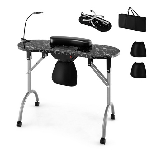 Winado 29.5 in. Black Salon Manicure Metal Table Nail Desk with LED Light  Dust Collecter 379483443582 - The Home Depot