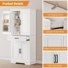 72" Tall Pantry Cabinet – Farmhouse Kitchen Storage with Drawer, 4 Adjustable Shelves & 6 Door Shelves for Bathroom/Dining Room - 4 of 4
