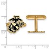 Black Bow Jewelry SS 14k Yellow Gold Plated U.S. Marine Corps Epoxy Cuff Links - 2 of 3