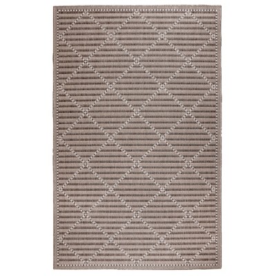Neutral Diamond Trellis Flatwoven Indoor/Outdoor Rug 4'10" x 7'6"