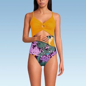 Lands' End Women's O-Ring Monokini One Piece Swimsuit - 1 of 4