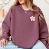 Simply Sage Market Be Kind Checkered Flowers Front And Back Sweatshirt - 2 of 4