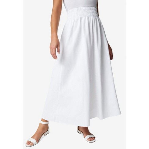 Jessica London Women's Plus Size Chambray Maxi Skirt, 12 W - White : Target