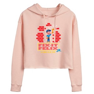 Women's - Disney - I Can Fix It Felix Cropped Graphic Hoodie - 1 of 2