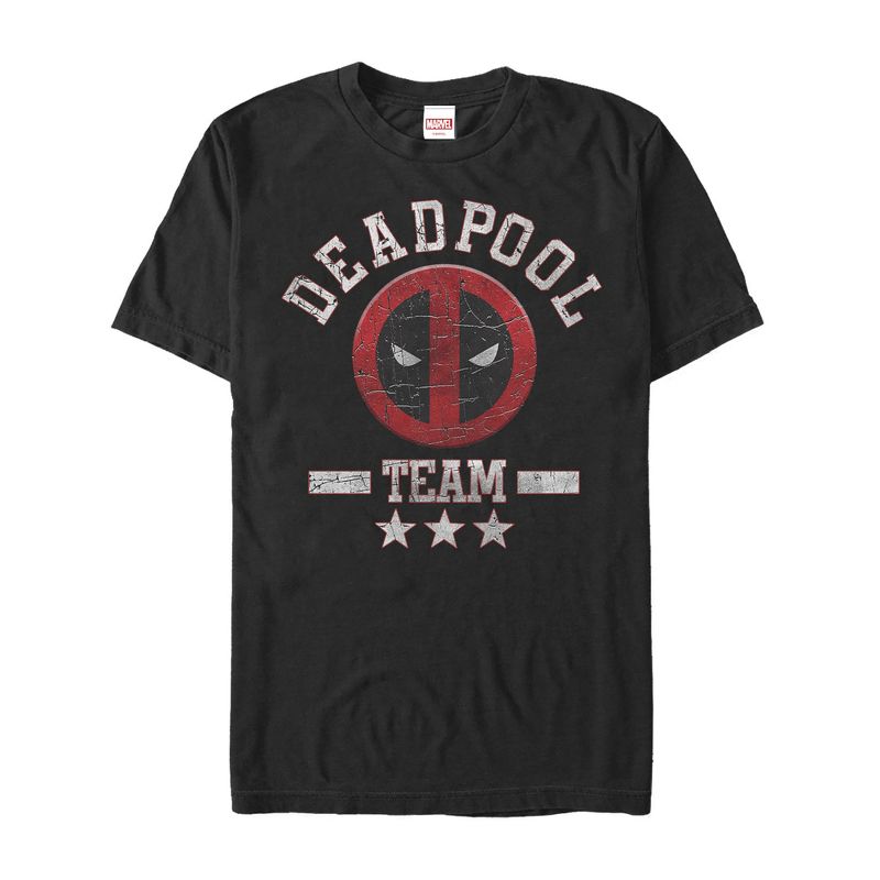 Men's Marvel Deadpool Cracked Logo Team T-Shirt, 1 of 5