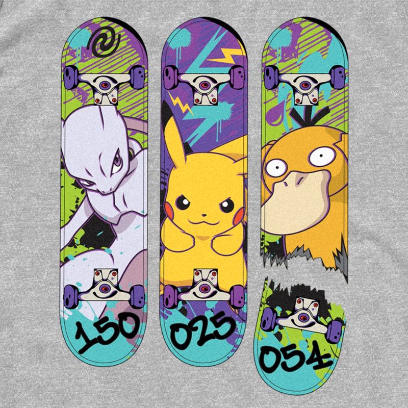 Men's Pokemon Mewtwo, Pikachu, and Psyduck Skateboard Decks Tank Top, 2 of 6