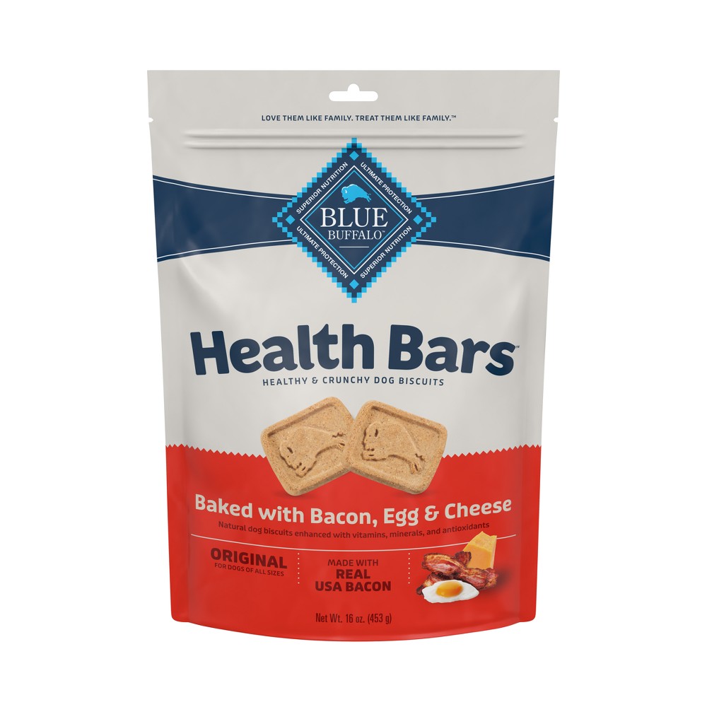 Photos - Dog Food Blue Buffalo Health Bars Natural Crunchy Dog Treats Biscuits with Bacon, E 