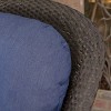 FIONECA Outdoor Club Chairs Set of 2, Acacia Wood Frame with Blue Cushions, All-Weather Patio Chairs for Garden & Porch - 3 of 4