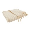 50"x60" Textured Chunky Striped Throw Blanket Ivory - Saro Lifestyle - 2 of 4