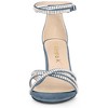 Allegra K Women's Rhinestones Crisscross Strap Strappy Chunky Heel Sandals - 2 of 4