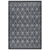 Modern Rugs Floral Print Mat Non-Slip Boho Low Pile Non-Shedding Carpet, 3' x 5' Black Gray - 2 of 4