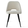 Set of 4 Edwin Upholstered Faux Shearling Side Chair Black Legs -Maison Boucle - 4 of 4