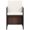 vidaXL Patio Chairs – Set of 2 Poly Rattan Dining Chairs with Thick, Removable Cushions – Weatherproof and Water-Repellent - 3 of 4