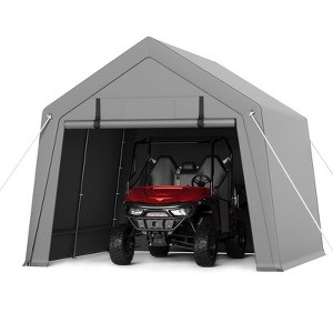 Motorcycle Storage Shed,Heavy Duty Portable Tent with Rolled Zipper Door,Waterproof Design for ATV,Motorcycle - 1 of 4