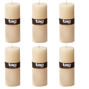 tagltd Chapel 2X5 Ivory Pillar Paraffin Wax Candle Unscented Drip-Free Long Burning 32 Hours For Home Decor Wedding Parties Set of 6 - 1 of 4
