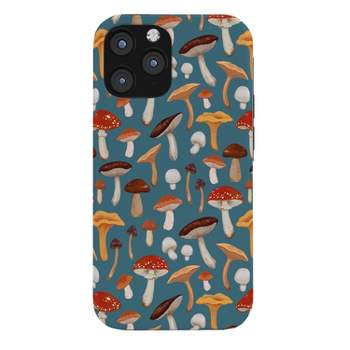 Avenie Mushrooms In Teal Pattern Tough iPhone Case - Society6