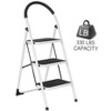 Cesicia Black Steel Portable Anti-Slip Folding 3 Step Ladder - 2 of 4