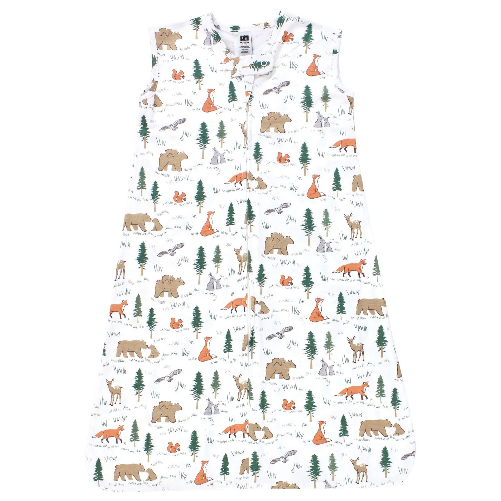 Hudson Baby Infant Boy Cotton Sleeveless Wearable Sleeping Bag, Sack, Blanket, Sweet Woodland, 12-18 Months
