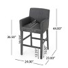 30.5 Inch Counter Stool Bar Stool, Kitchen Chairs with Armrests,Home Bar Stool with Fabric Upholstered Rubberwood Legs-Koiai - 4 of 4