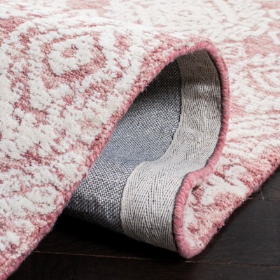 Safavieh 6' x 6' Dark Pink and Ivory Hand-Tufted Wool Rug