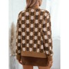 Womens Cardigan Long Sleeve Button Down Sweater Vintage Floral Knit Jackets Coats - 3 of 4