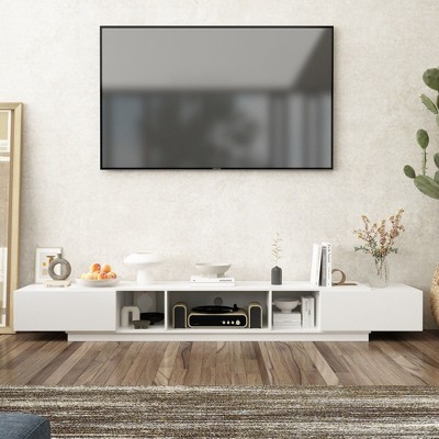 FUFU&GAGA Patchwork Design TV Stand with Storage Drawers and Shelves