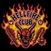 Juniors Womens Stranger Things Distressed Hellfire Club Flame Badge T Shirt - 2 of 4